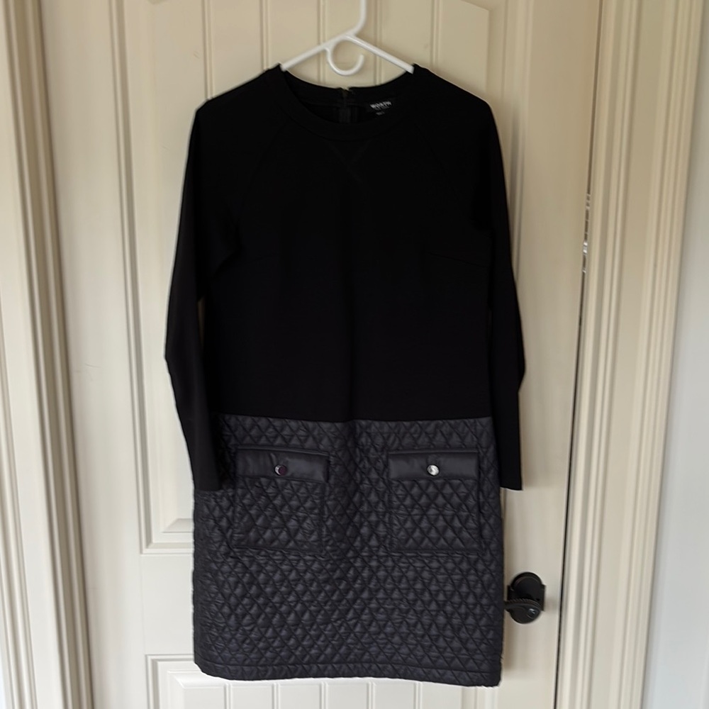 Worth Black Quilted Pocket Dress